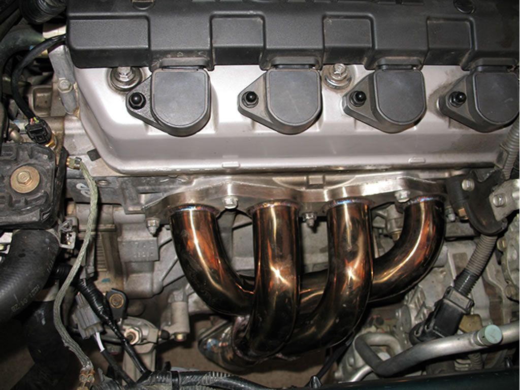 NEWLY INSTALLED OBX STAINLESS STEEL HEADERS ON 2002 CIVIC LX VTEC